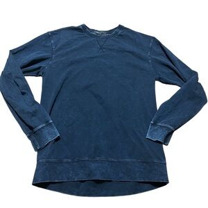 Shore Resort Wear Acid Wash Navy Blue Sweatshirt Size Medium Luxury Beach Surf